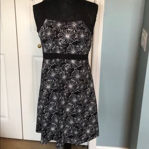 Black and white casual polyester spandex dress